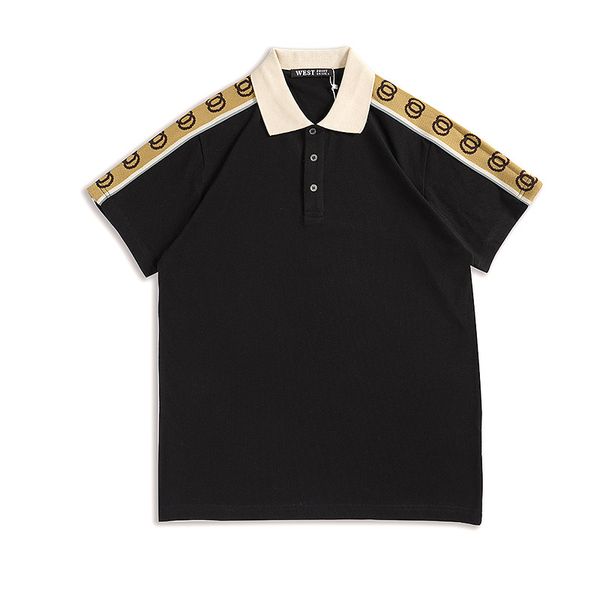 

g308 white summer men's designer clothing short-sleeved polo shirt 3m reflective stripes men's t-shirt webbing tee mens clothes, White;black