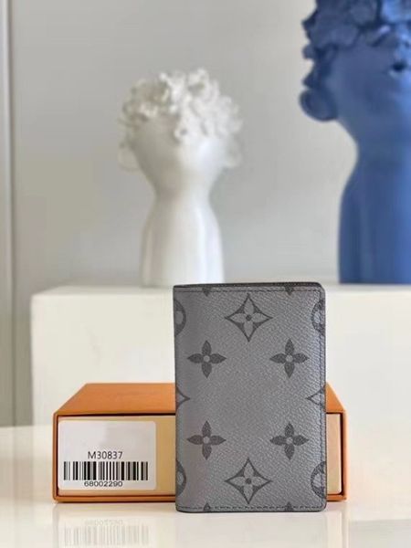 

m30837 men's new luxury short silver wallet card bag, Red;black
