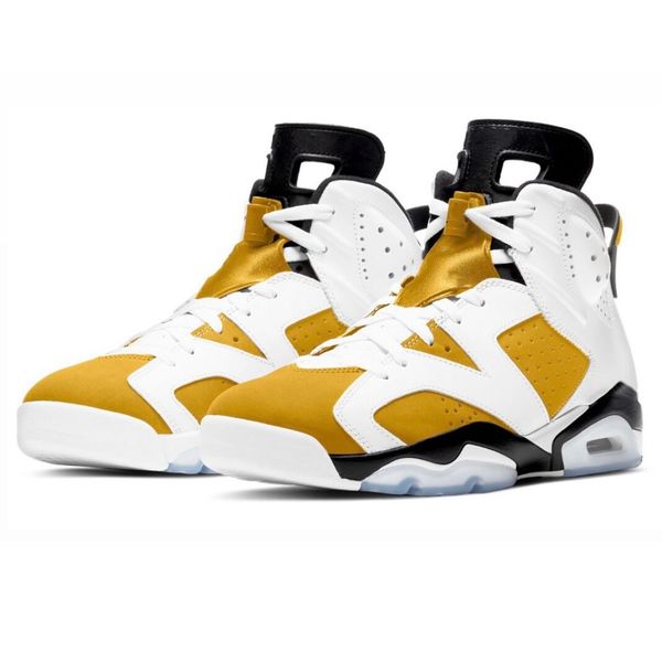 

6 6s mens baskeball shoes ct8529-170 white yellow ochre black men trainers sports sneakers 40-47