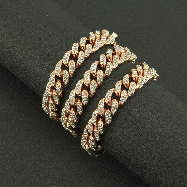 

designer jewelry 26inch wide1.2cm cuban link chain mens iced out miami cuban necklace silver gold bling diamond hip hop rapper night club je