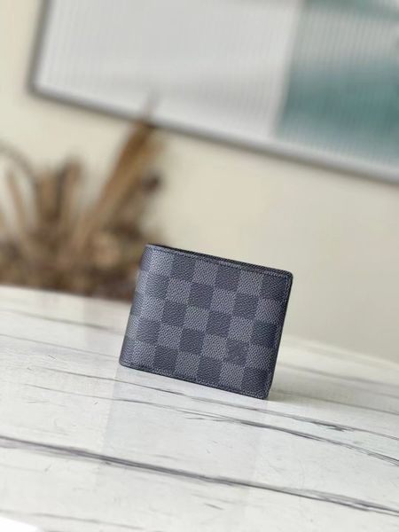 

n62663 men's new luxury checker wallet card bag, Red;black