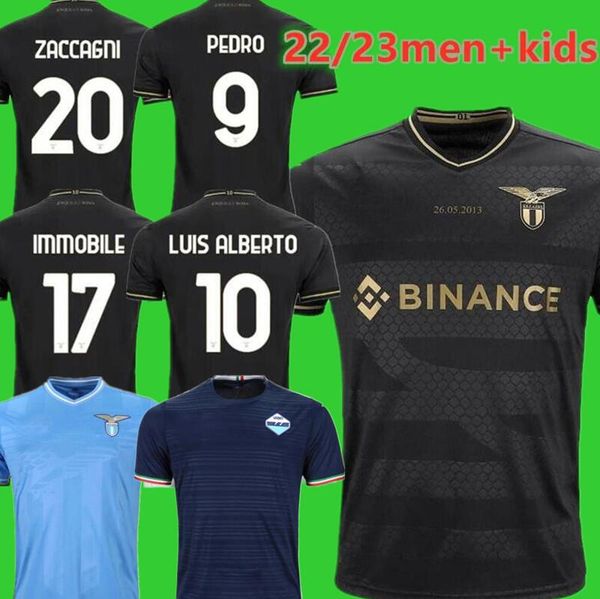 

2023 lazio immobile soccer jerseys maglie 23 24 immobile luis bastos sergej badelj lucas j.correa zaccagni marusic men kids kit football shi, Black;yellow