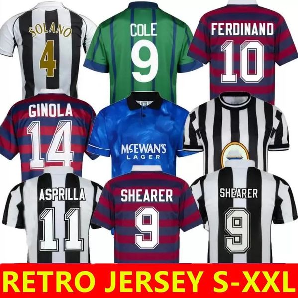 

95 96 97 retro soccer jerseys 98 99 nufc shearer hamann shearer pinas 1988 93 95 1997 05 06 2000 01 united owen classic men football shirts, Black;yellow