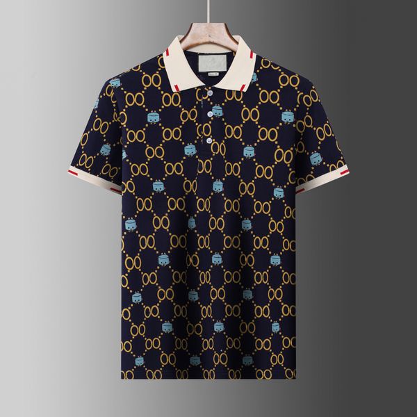 

2023 designer stripe polo shirt t shirts snake polos bee floralfull body letters mens high street fashion horse polo luxury t-shirt#8866, White;black