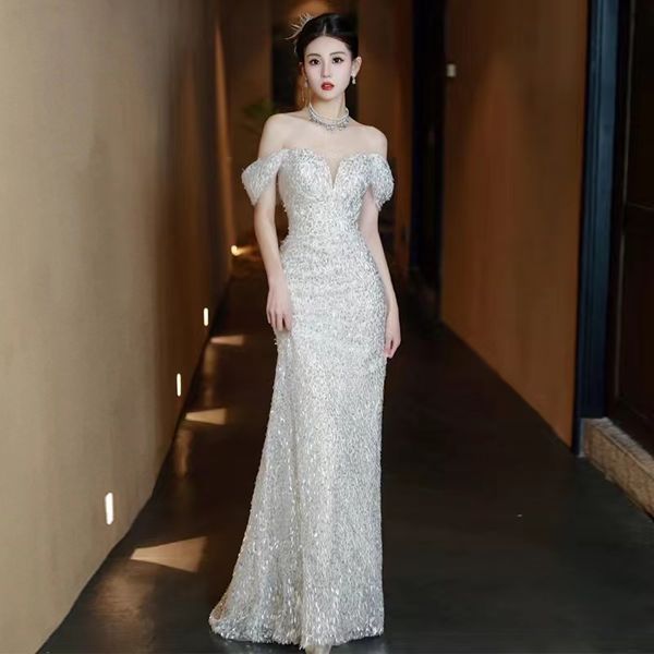 

luxury shiny mermaid prom dresses beads appliques ruffles celebrity party prom dress robe de mariage graduation party gowns bridals bal, Black