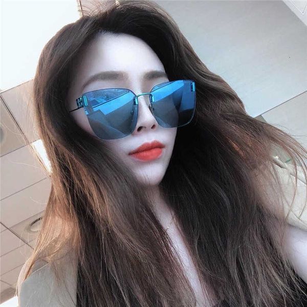 

Fashion top BB sunglasses letter b Paris Brand B Sunglasses double B rimless large square plain sunglasses bb0113o with original box