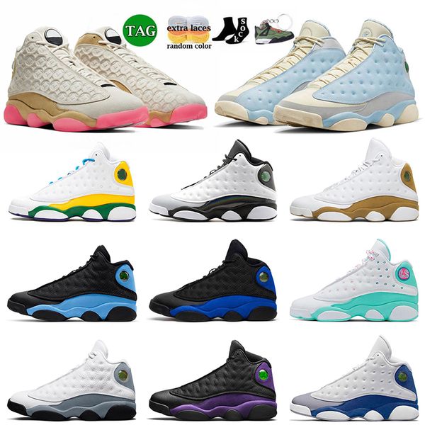 

designer 13s solefly original basketball shoes jumpman 13 sports 36-47 men women black flint playoffs university blue dmp wolf grey hyper ro