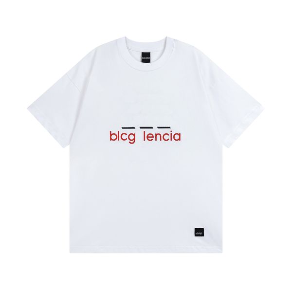 

blcg lencia 2023 summer new 250g 100% cotton fabric t-shirt men print color drop sleeve loose tshirts oversize 2023129, White;black