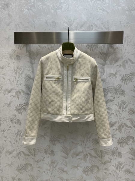 

designer jacket women environmentally friendly pu fabric full of printed letter jacquard patchwork leather jacquard spring jackets womens ja, Black;brown