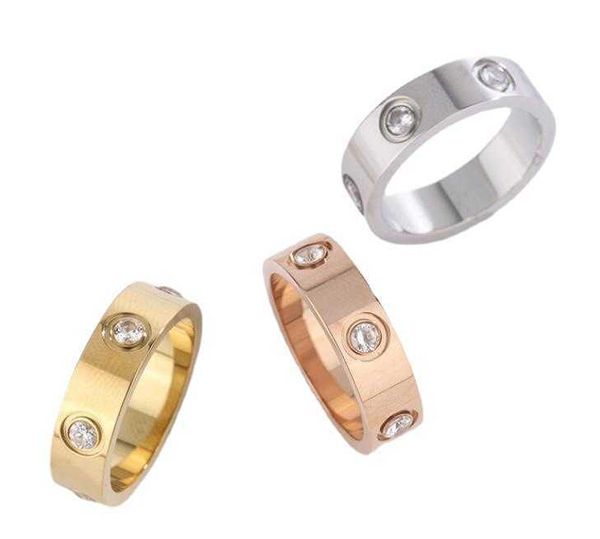 

high version carti titanium steel ring one nail diamond index finger couple fashion 18k rose gold jewelry, Silver