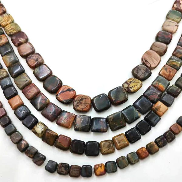

8 10 12 mm natural stone beads square picasso gemstone loose beads for women diy bracelet necklace earrings clothing accessories jewelry mak