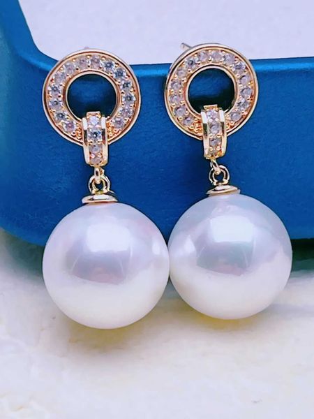 

high version carti earnail pearl money buckle luxury zircon inlaid australian white fashion atmosphere, Golden;silver