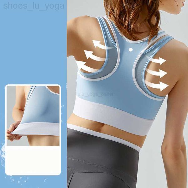 

ll yoga sports bras bodycon tank for women workout fitness lu bra women push up seamless sport tank underwear running gym black adsg504