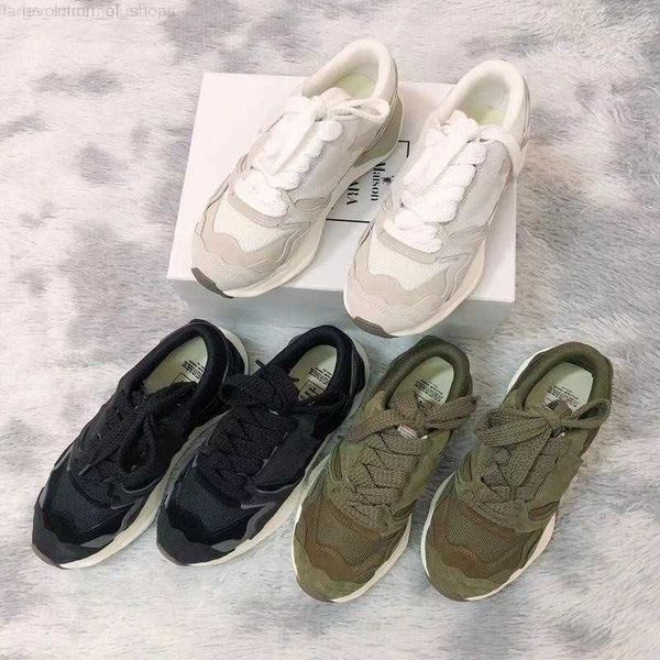 

maison mihara yasuhiro vintage men's mmy dissolved shoes women's thick sole elevated sports casual shoes, Black
