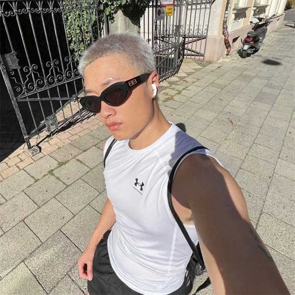 

fashion bb sunglasses letter b paris brand b fashionable panel sunglasses for women ins online red cat eyes sunglasses for men bb0236 with o, White;black