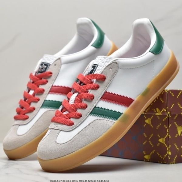 

luxury designer shoes high end soft leather gazelle co branding dexun shoes sneakers flat soles color matching new lovers casual shoes