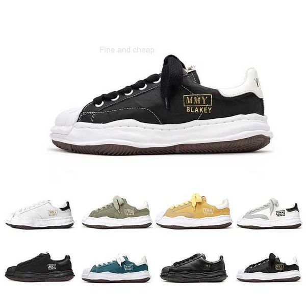 

casual maison mihara yasuhiro blakey og sole canvas low mens trainers womens sports sneakers personality green black white yellow outdoor mm