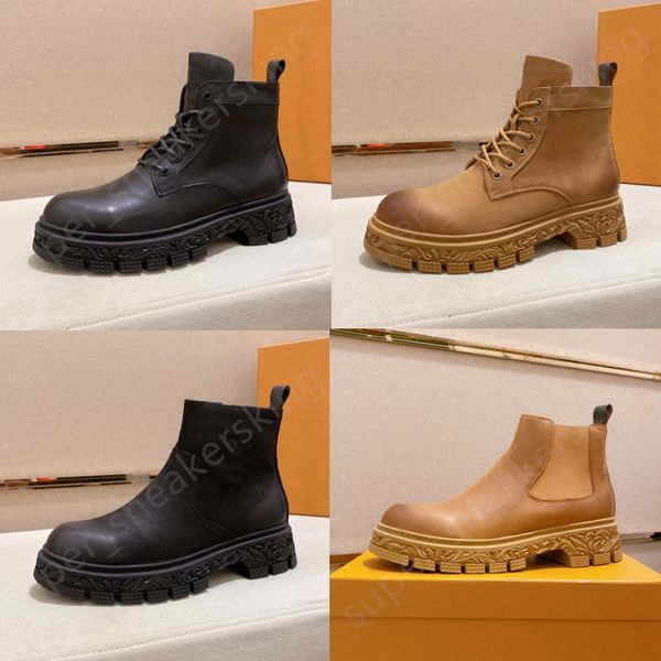 

luxury men classics chelsea boots calfskin martin boots high fashion rubber non slip outsole ankle boots original box, Black