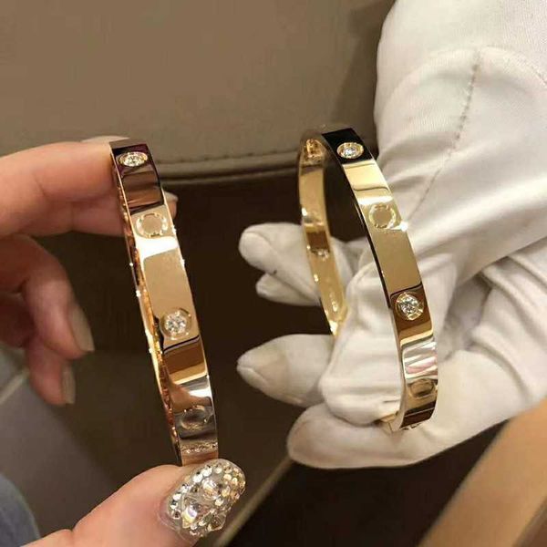 

original boutique 18k rose gold bracelet wide edition fashion men's and women's imitation av750 color inlaid diamond non fading co, Black