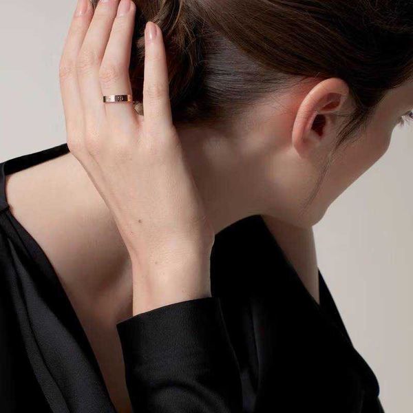 

original boutique carti light luxury high grade titanium steel colorless ring designed by female minors ins couple japanese and korean fashi, Silver