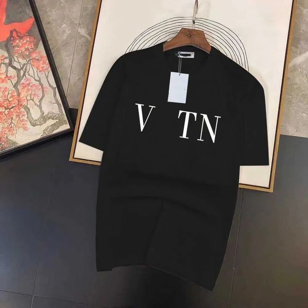 

designer fashion luxury italy brand valentinose t shirt mens and women summer pure cotton oversized t-shirt letter printed valentinoity coup, White;black