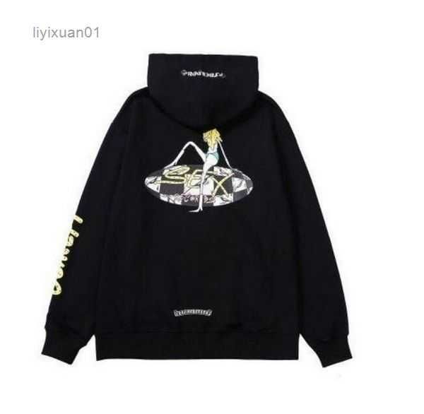 

men's hoodies sweatshirts mens chrome winter heart hoodie ch long sleeve loose coat hooded hoody men woman hip hop chromees hearts 37 d, Black