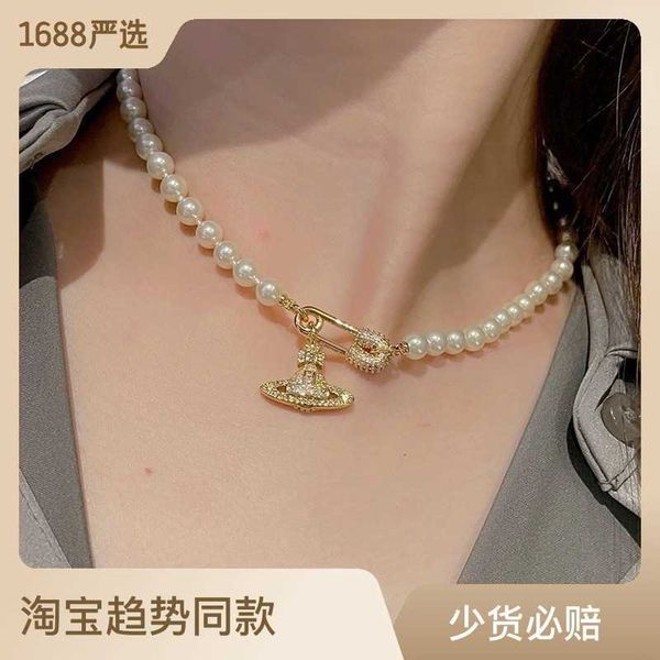 

natural freshwater pearl female empress dowager pin collar chain new pendant necklace, Silver