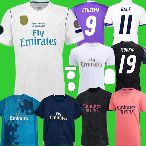 

2016 2017 2018 2019 2020 2021 real madrids soccer jersey retro benzema sergio ramos kroos hazard asensio bale marcelo modric zidane football, Black;yellow