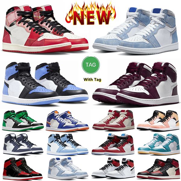 

mens 1 1s basketball shoes spider-verse spiderverse origin story unc toe true blue lucky green bordeaux aquatone flight club hype royal snea