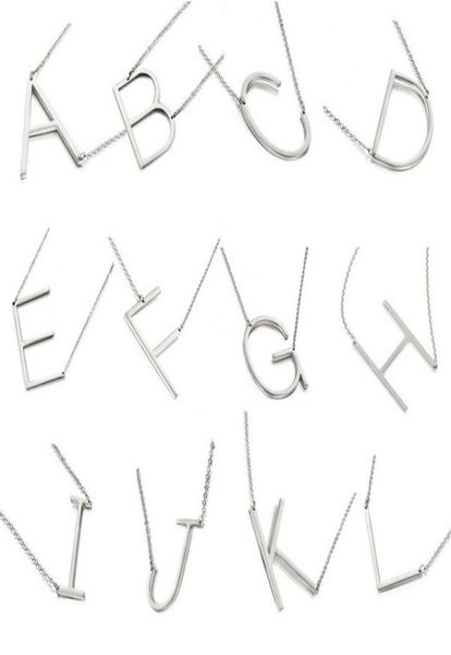 

stainless steel az 26 pcs english alphabet initial necklace silver gold plated capital letter pendant jewelry for women 4479703