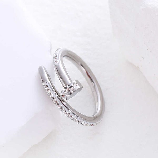 

high version new ins style classic high grade feeling carti nail ring for men and women 18k network red fashion opening, Silver