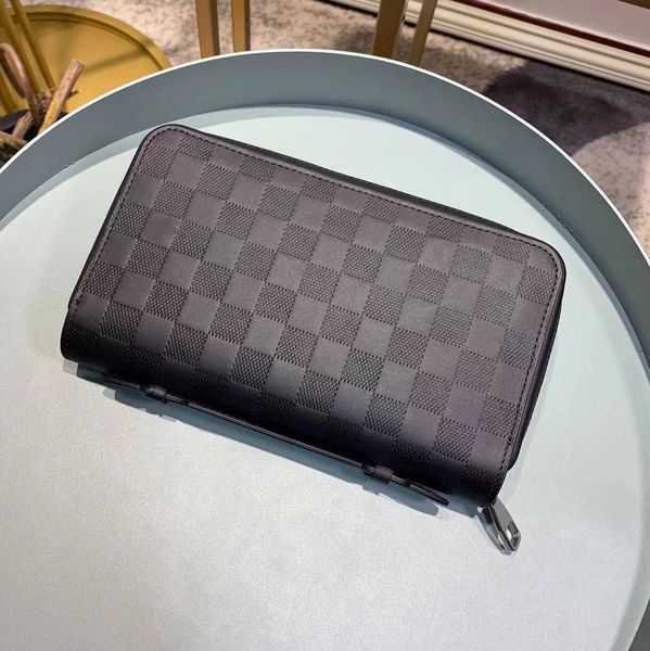 

n61254 men's new luxury checker handbag clip wallet card bag, Red;black