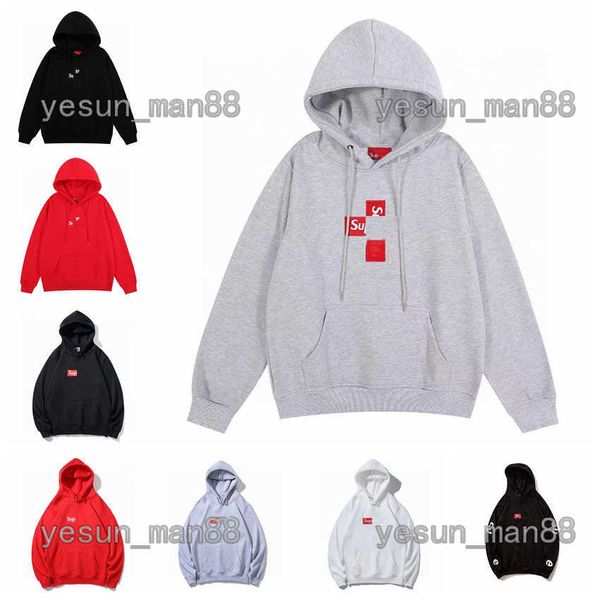 

designer luxury sweater hoodie mens and womens sweatshirt letter printed supremos pullover loose casual cotton hooded coat jacket, Black