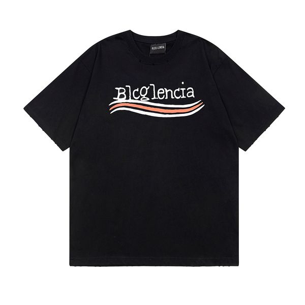 

blcg lencia 2023 summer new 250g 100% cotton fabric t-shirt men print color drop sleeve loose tshirts oversize 2023232, White;black