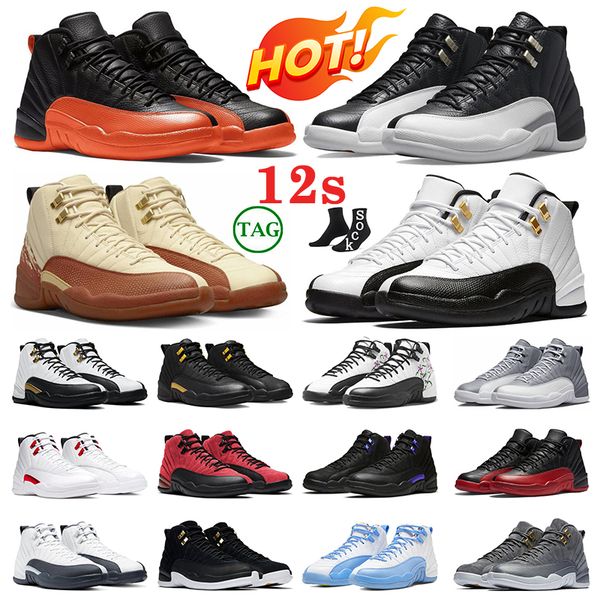 

jumpman 12s men basketball shoes 12 celestial gold reverse flu game stealth university blue gold women mens trainers outdoor sports sneakers