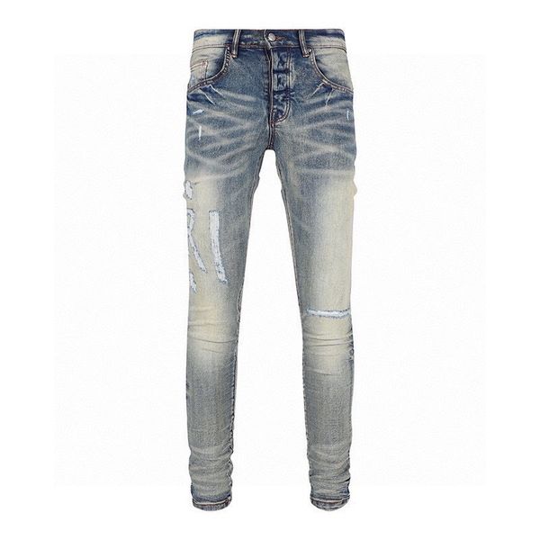 

2023 designer mens jeans #1 pants ripped high designer jeans men's jeans embroidered pants fashion hole pants selling zipper pants am~s, Blue