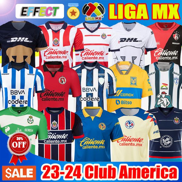 

23 24 club america soccer jerseys 2023 2024 atlas fc naul tigres third chivas guadalajara kids xolos tijuana cruz azul kit unam leon camisas, White;black
