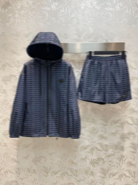 

two piece luxury brand fashion long sleeve loose print hoodies jacket casual drawstring shorts women's suit sets, White