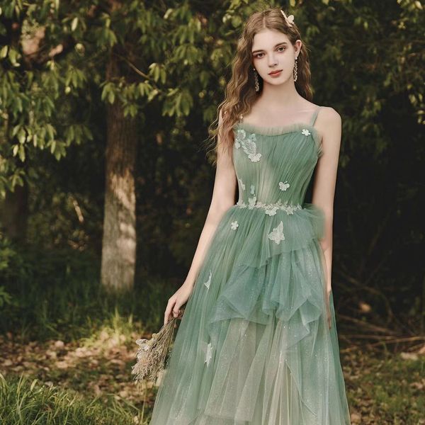 

sparkly green sequins prom dresses 2023 for black girls crystal strap party gown robes de bal sequined lace appliques evening gowns formal p