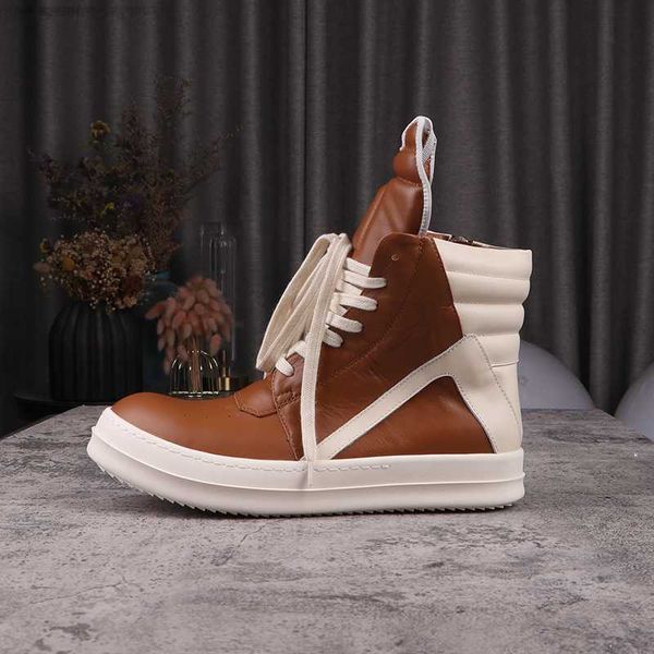 

casual rick shoes man ankle boot ro owens high board shoes women's sneakers, Black