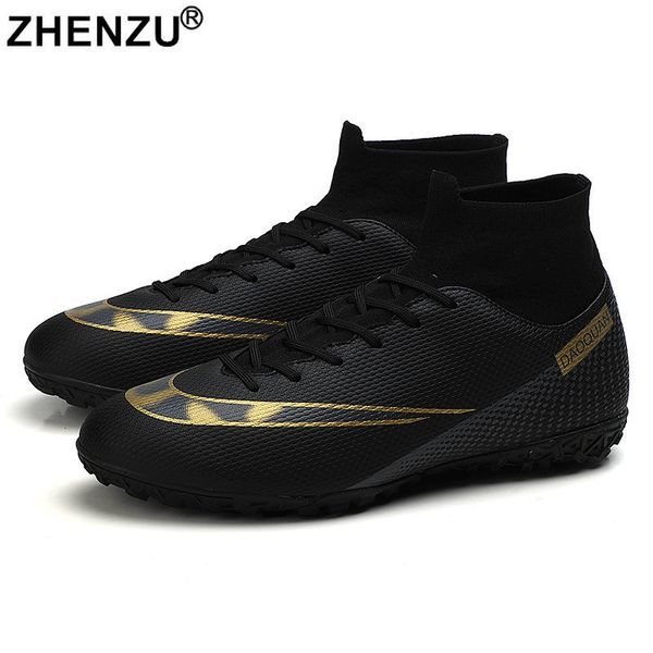 

safety shoes zhenzu size 34-47 high ankle soccer shoes ag/tf football boots kids boys ultralight soccer cleats sneakers botas de futbol 2307, Black;brown