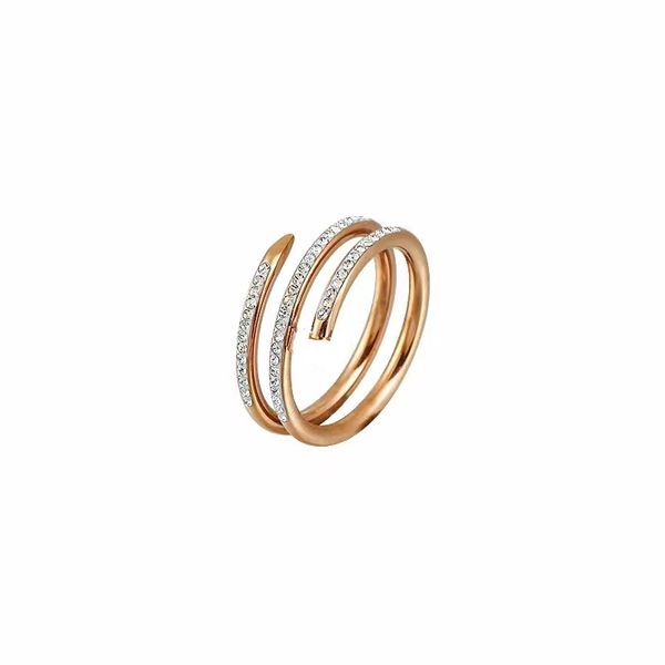 

nail rings love screw ring mens rings two line with diamond classic men titanium steel designer for women luxury gifts woman girl silver ros