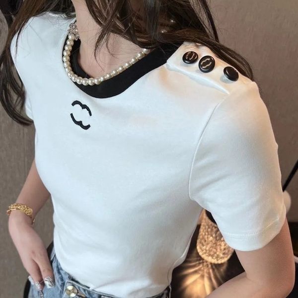 

womens t shirt designer for women shirts with letter and dot fashion tshirt with embroidered letters summer short sleeved tee woman clothin, Blue