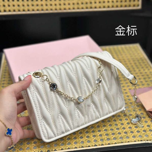 

evening bags water diamond chain network red same western style pleated bag new one shoulder women's bag gift box packagingg2vf
