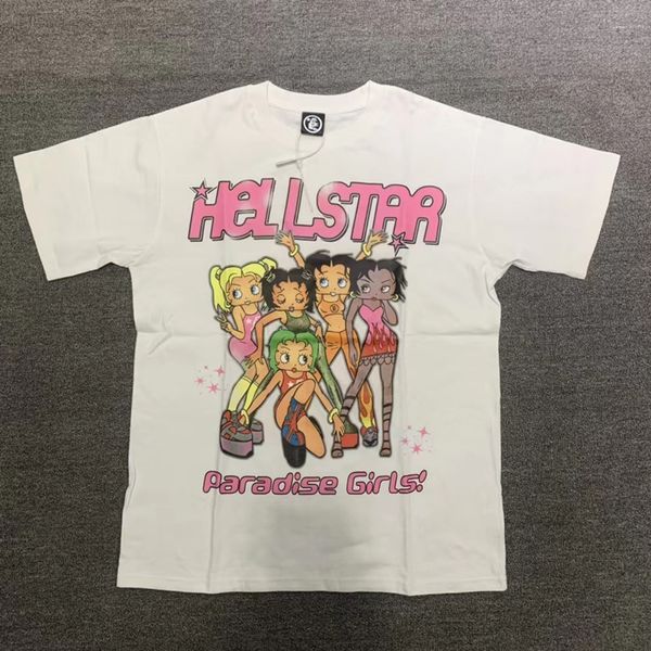 

men's t-shirts men women hellstar t-shirts cartoon beauty print tee casual fashion pink hellstar t shirt 230707, White;black