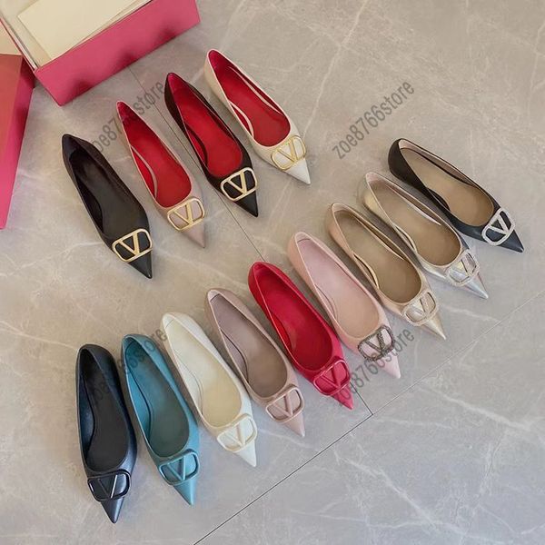 

ladies pointed toe flat sandals big diamond rhinestone designer flat single shoes fashion ladies summer classic party resort design, Black