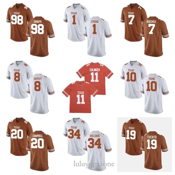 

1970 national champion tribute sam ehlinger joshua moore joseph ossai chris brown thompson caa american football jerseys hudson card brenden, Black;red