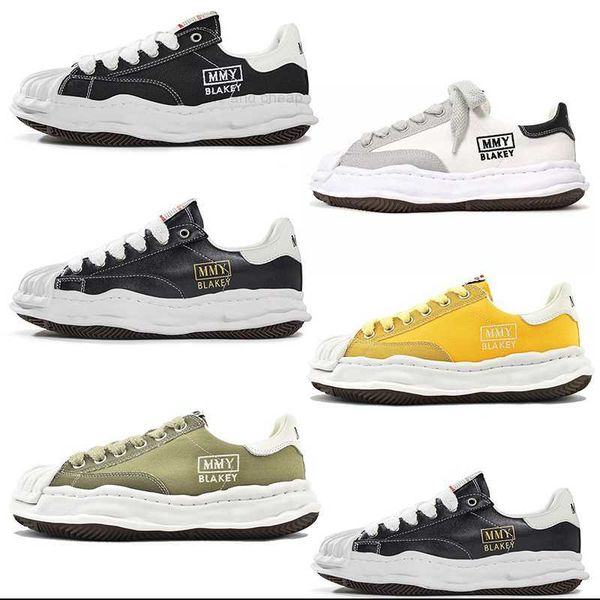 

maison mihara yasuhiro designer shoes with box plate-forme sneakers women mens trainers mmy blakey leather canvas sneakers triple black whit