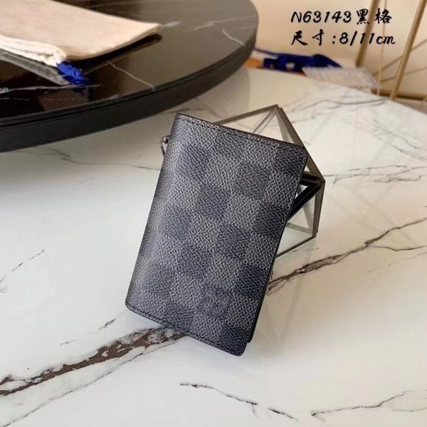 

n63143 men's new luxury checker wallet card bag, Red;black