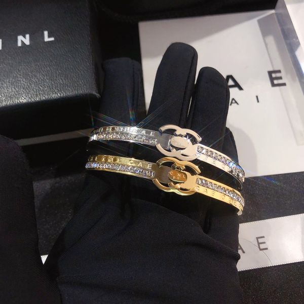 

18k gold bracelet 925 silver designer bracelet luxury girl love diamond ring bracelet classic brand jewelry couple gift box, Black
